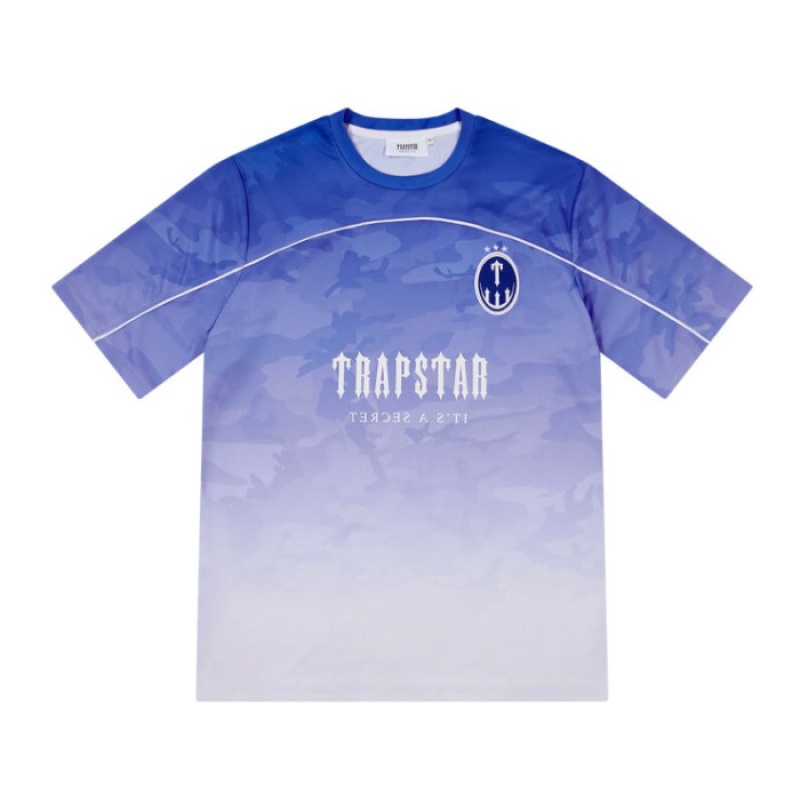 Blue Trapstar Irongate Football Jersey Men\'s T Shirts India | EM67-422