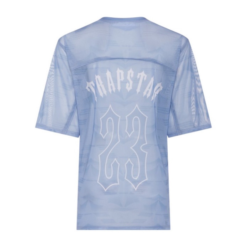 Blue Trapstar Irongate Mesh Football Jersey Women's Top India | CH67-415