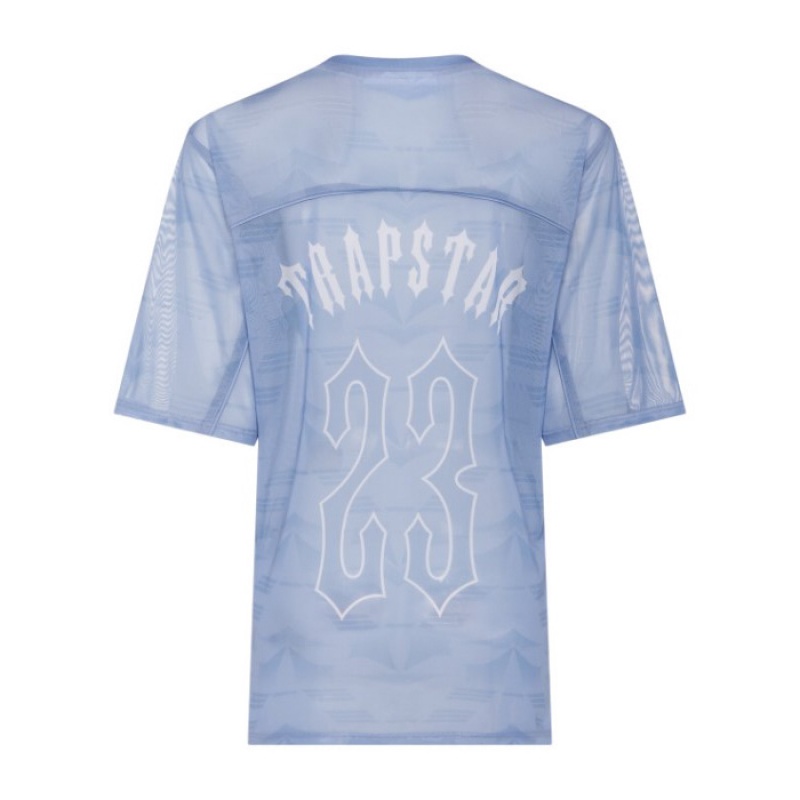 Blue Trapstar Irongate Mesh Football Jersey Men's T Shirts India | QZ38-067