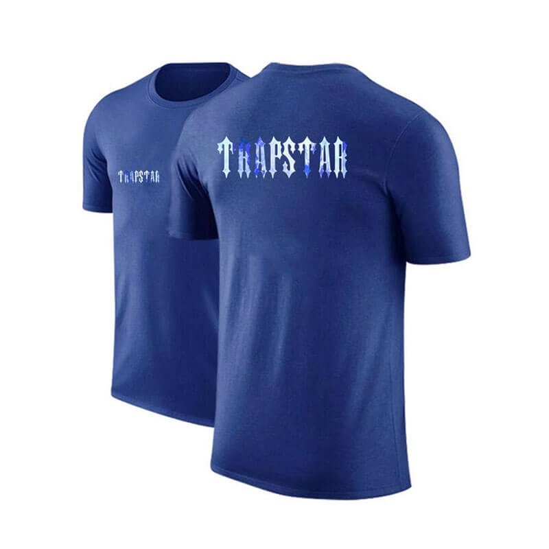 Blue Trapstar Shorts Sleeve Round-Neck Men\'s T Shirts India | AI95-395