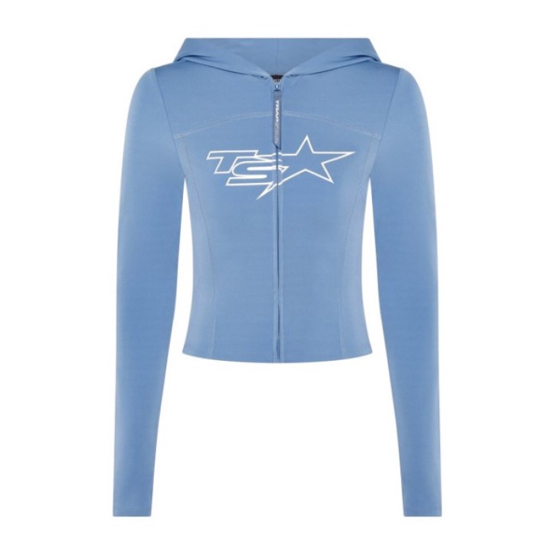 Blue Trapstar TS-Star Zip Women\'s Top India | PH88-710