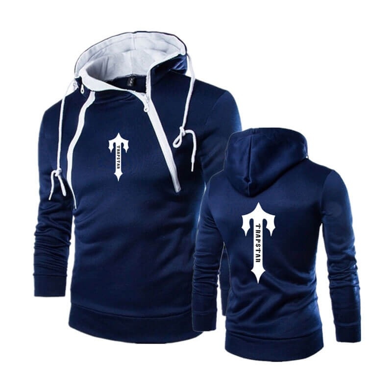 Blue Trapstar Zip Up Men\'s Hoodie India | WW99-193