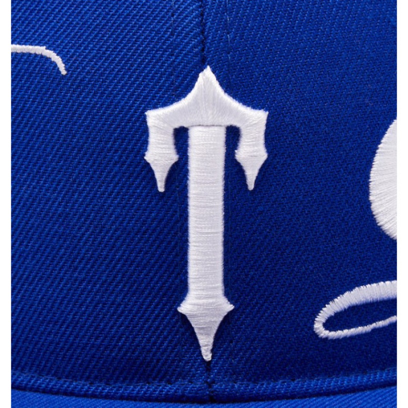 Blue / White Trapstar Script Fitted Men's Hats India | NN23-165