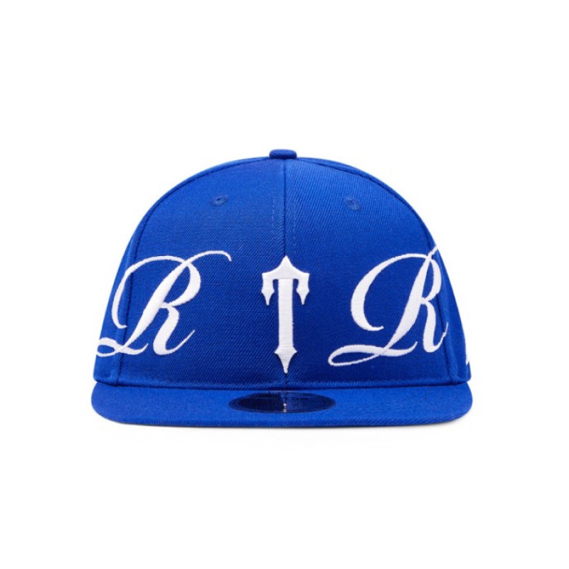 Blue / White Trapstar Script Fitted Men\'s Hats India | NN23-165