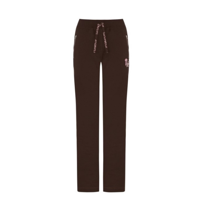 Brown / Pink Trapstar Script Zip Leg Jogging Bottoms Women\'s Pants India | UG83-690