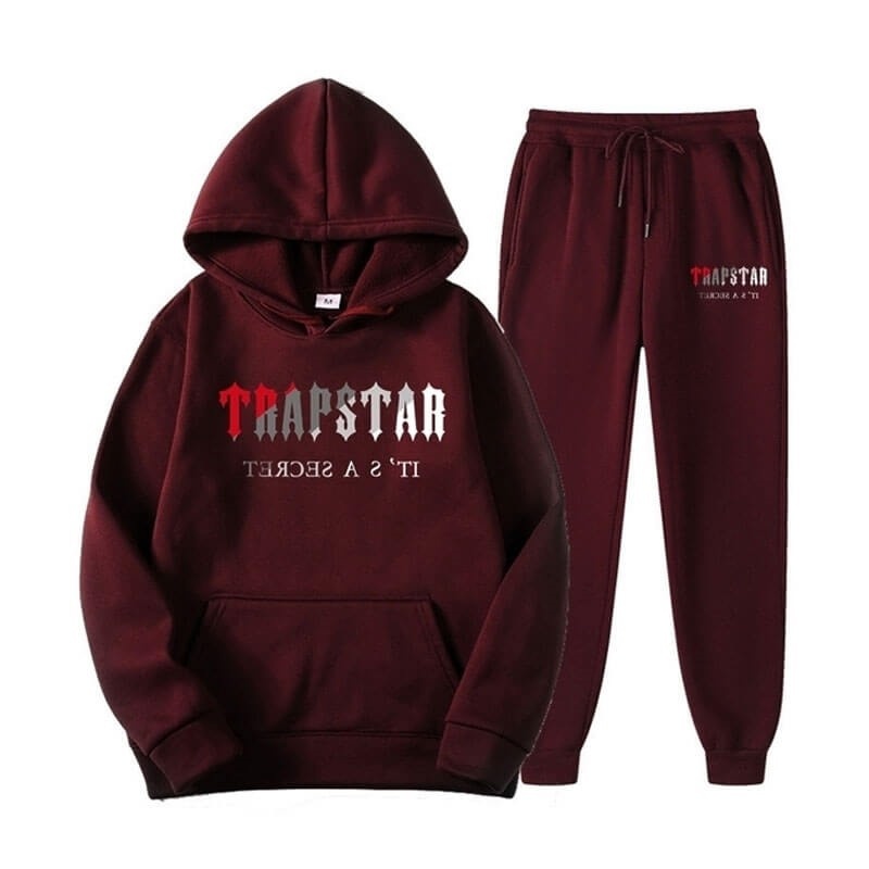 Burgundy Red Trapstar It\'s A Secret Set Win Men\'s Tracksuit India | JJ47-639