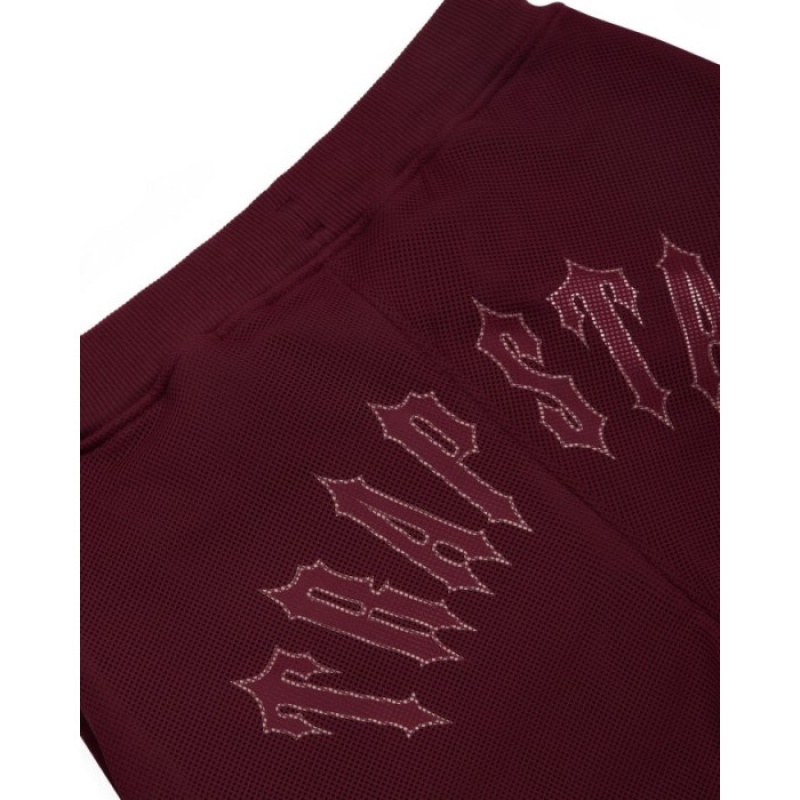 Burgundy Trapstar Mesh Irongate Arch Women's Joggers India | OZ58-959