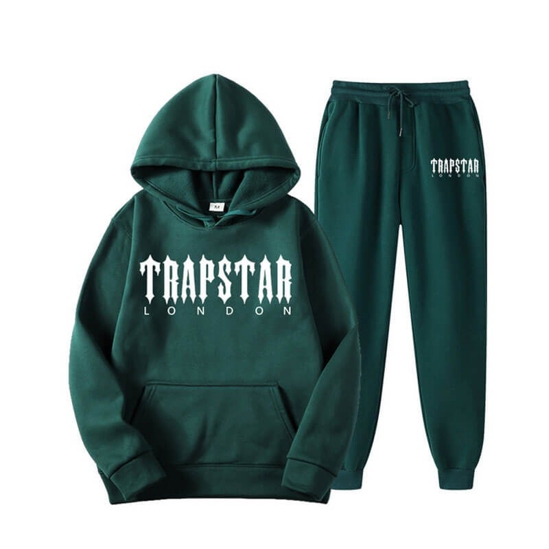 Green Trapstar Fleece London Shining Men\'s Tracksuit India | KG47-924