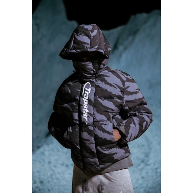 Grey Camo Trapstar Hyperdrive Technical Puffer Men's Outerwear India | BK25-329