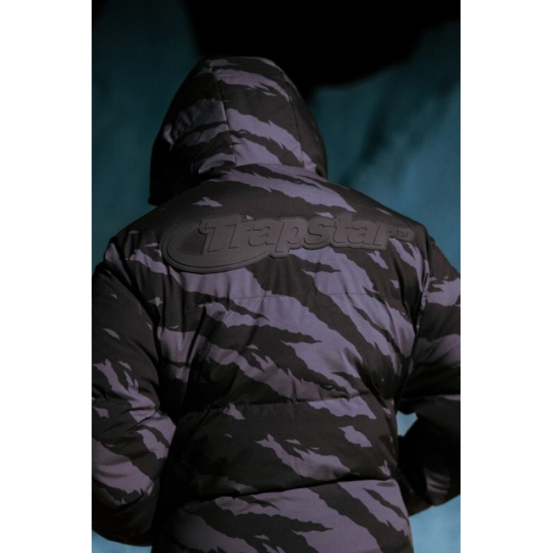 Grey Camo Trapstar Hyperdrive Technical Puffer Men's Outerwear India | BK25-329