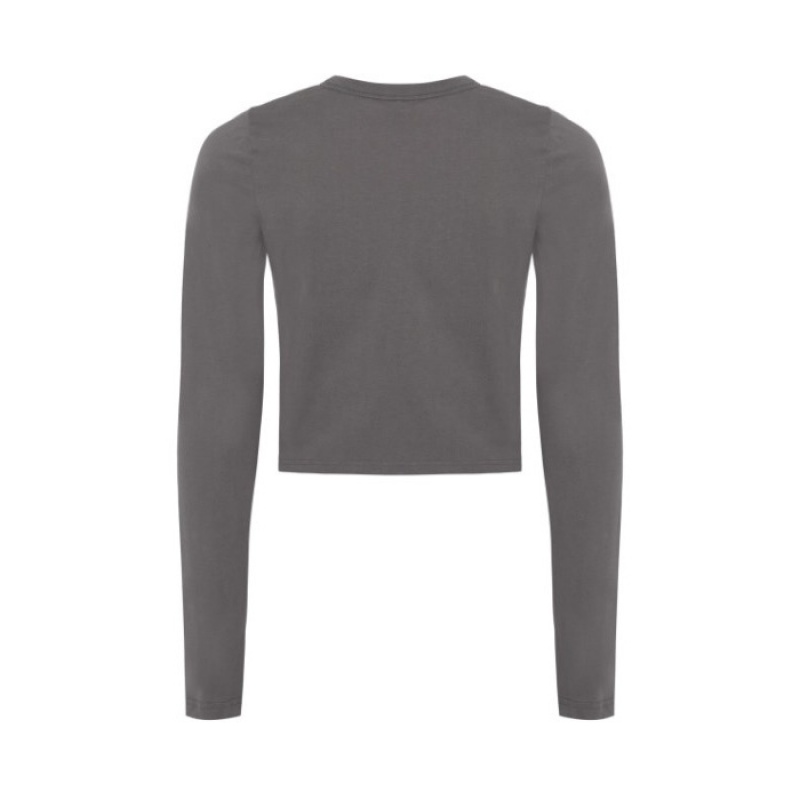 Grey Trapstar Hyperdrive Cropped Long Sleeve Women's Top India | AT40-780