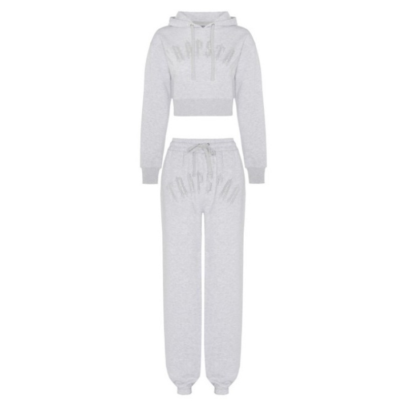 Grey Trapstar Irongate Stud Loose Fit Jogging Bottoms Women's Pants India | MP01-882