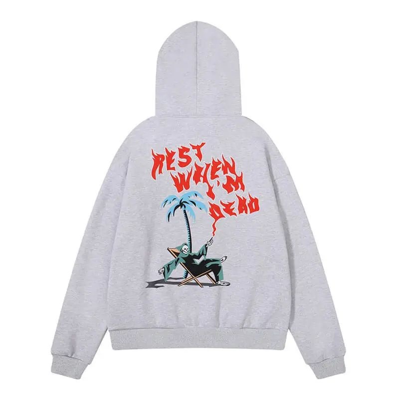 Grey Trapstar Rest When I’m Dead Men\'s Hoodie India | BW14-576