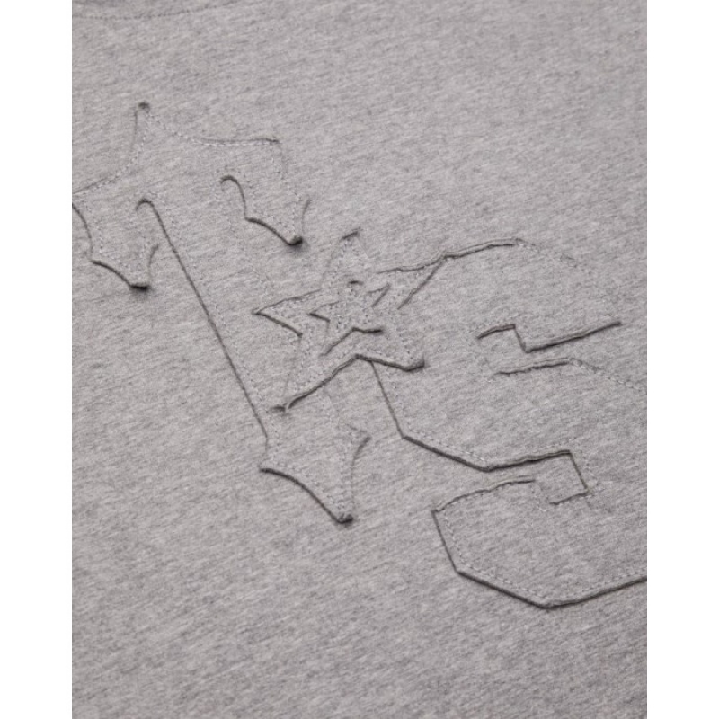 Grey Trapstar TS-Star Applique Baby Tee Men's T Shirts India | XF33-021