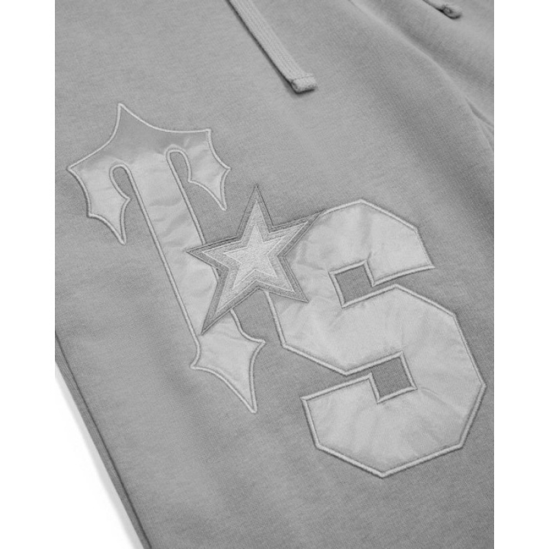 Grey Trapstar TS-Star Silver Satin Applique Loose Fit Women's Joggers India | VI79-673