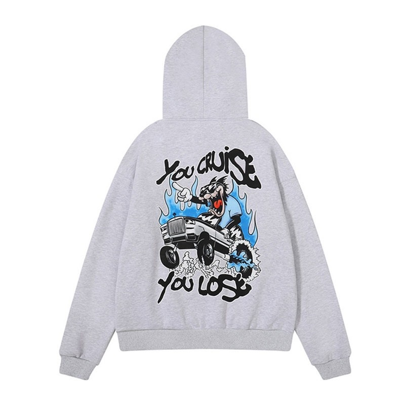 Grey Trapstar You Cruise You Lose Paint Splatter Men\'s Hoodie India | IV18-951