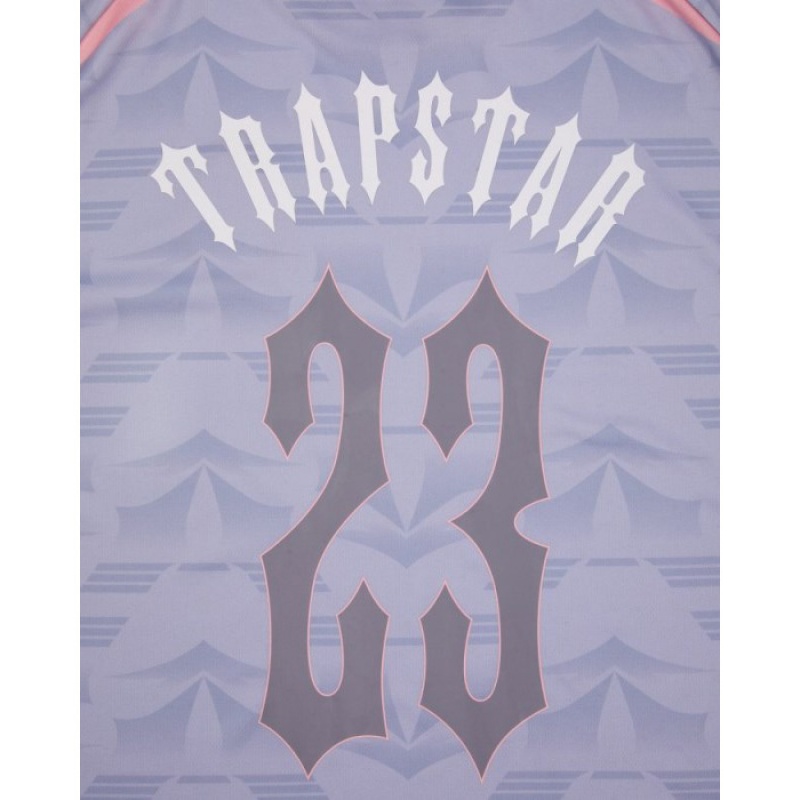 Grey / Pink Trapstar Irongate Football Jersey Men's T Shirts India | XE43-547