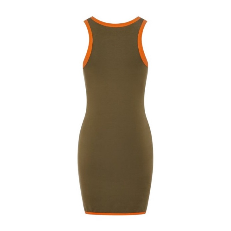 Khaki / Orange Trapstar Contrast Racer Women's Dress India | BU54-533