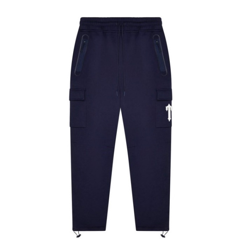 Navy Trapstar Irongate T Trap Fleece Bottoms Men\'s Pants India | ZU60-273