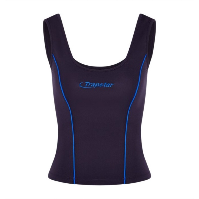 Navy / Blue Trapstar Hyperdrive Piping Vest Women\'s Top India | GH11-610