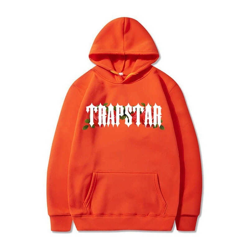 Orange Trapstar Long Sleeve Men\'s Hoodie India | BF19-575