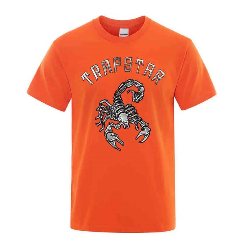 Orange Trapstar Spider Printed Graphic Tee Men\'s T Shirts India | FT35-116