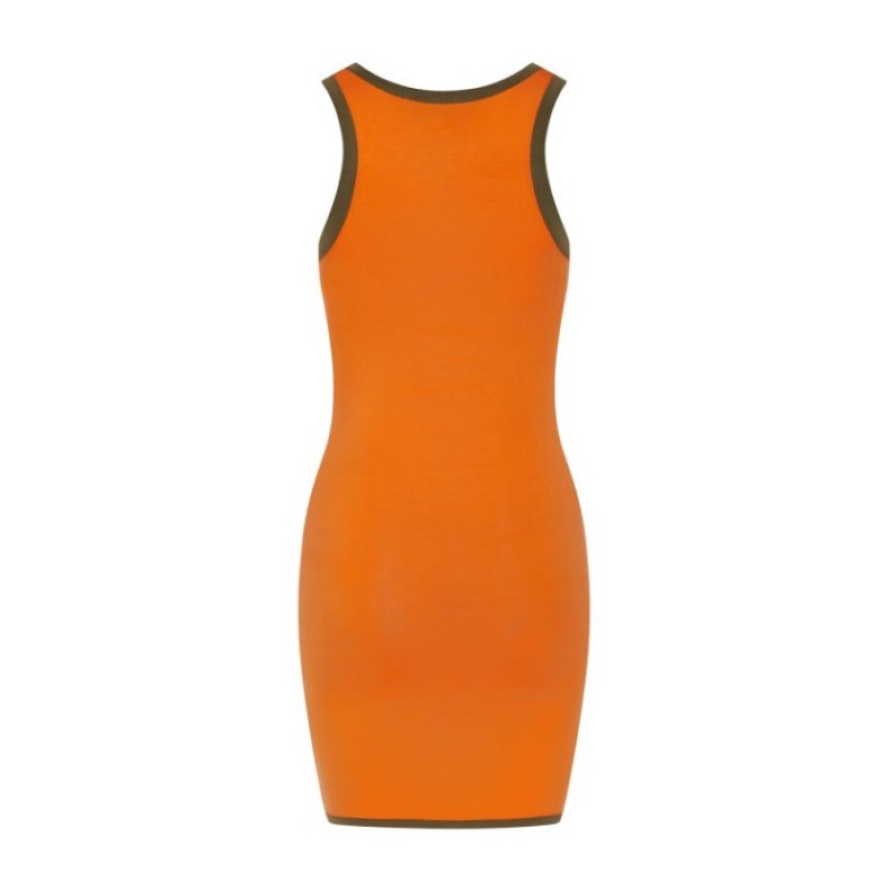 Orange / Khaki Trapstar Contrast Racer Women's Dress India | CD11-863