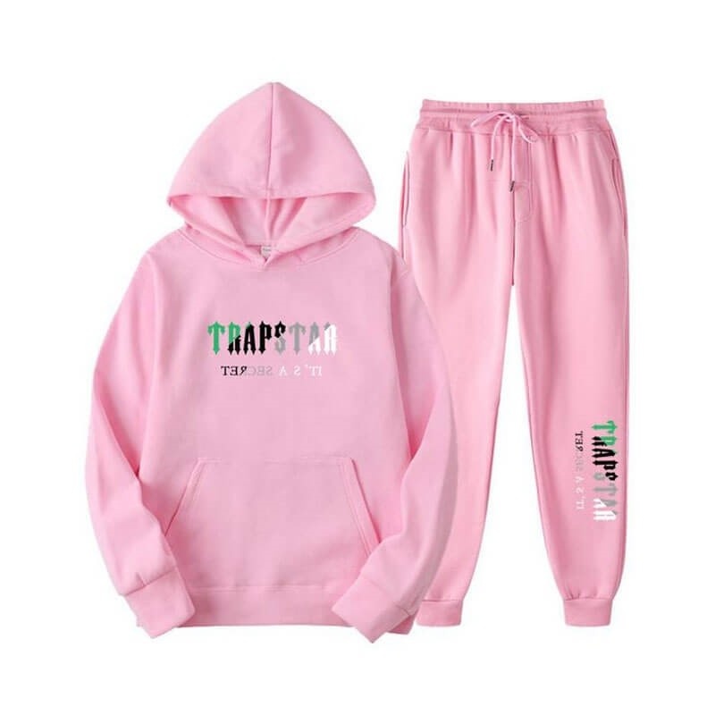 Pink Trapstar Printed Autumn Winter Warm Sportswear Men\'s Tracksuit India | PO96-929