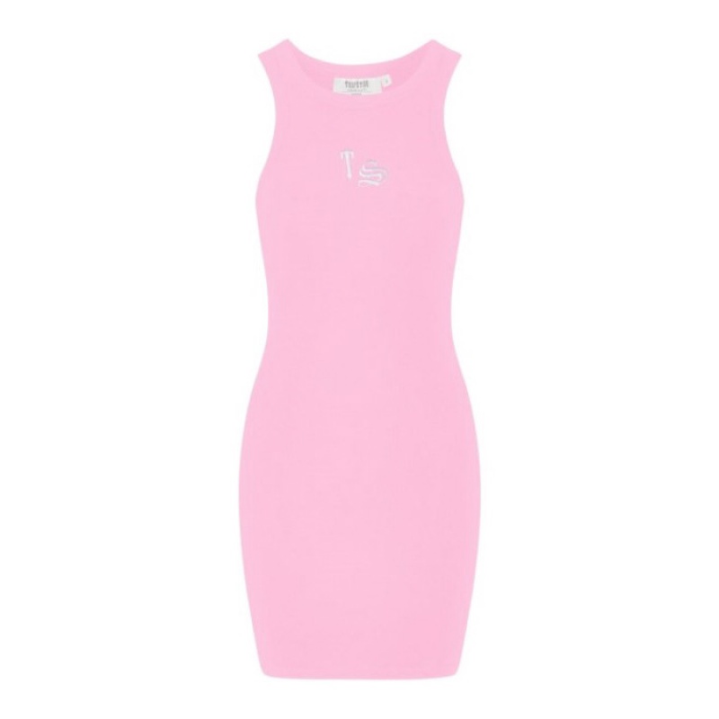 Pink Trapstar Script Racer Women\'s Dress India | XK18-481