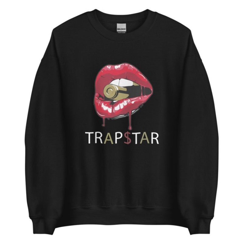 Red Black Trapstar Red Lips Men\'s Sweatshirts India | VV04-255