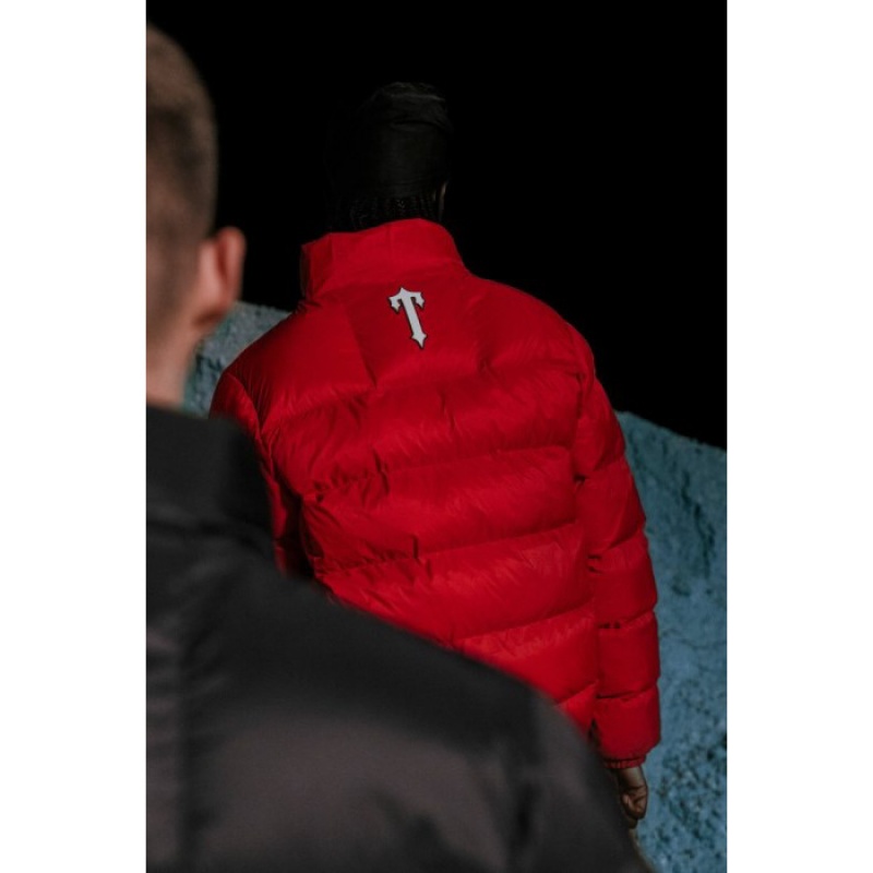 Red Trapstar It's a Secret Puffer Men's Outerwear India | YH37-583