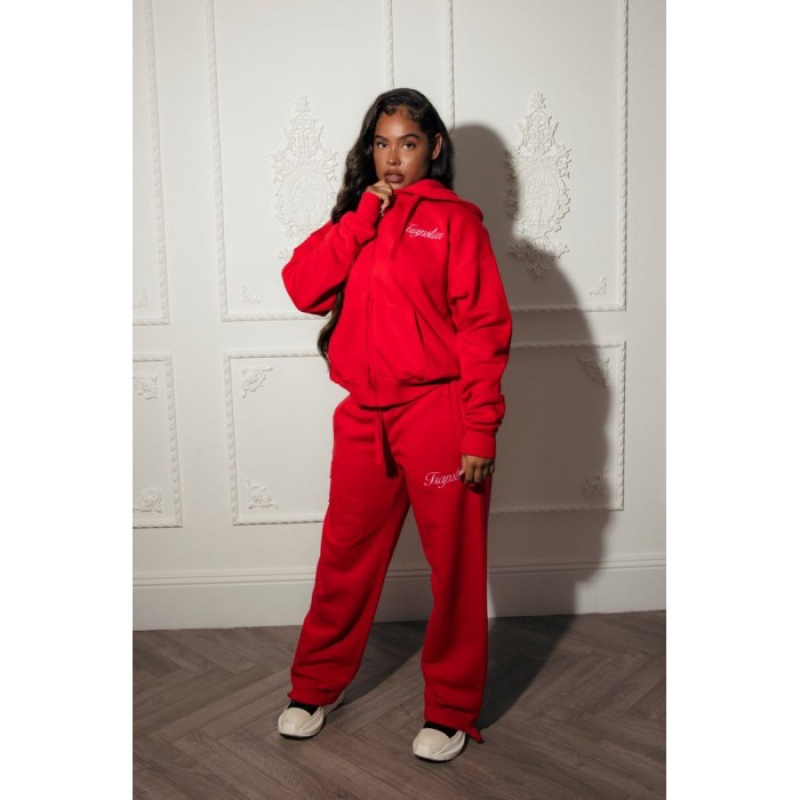 Red Trapstar TS-Star Drawcord Hem Women's Joggers India | FK28-201