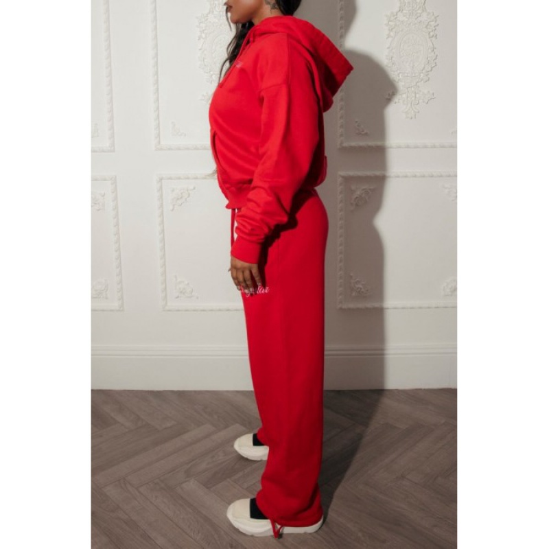 Red Trapstar TS-Star Drawcord Hem Women's Joggers India | FK28-201