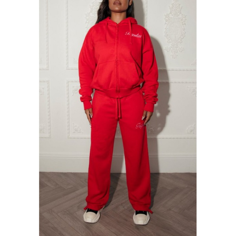 Red Trapstar TS-Star Drawcord Hem Women's Joggers India | FK28-201