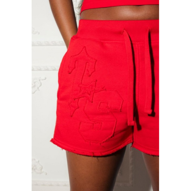 Red Trapstar TS-Star Women's Shorts India | VC96-485