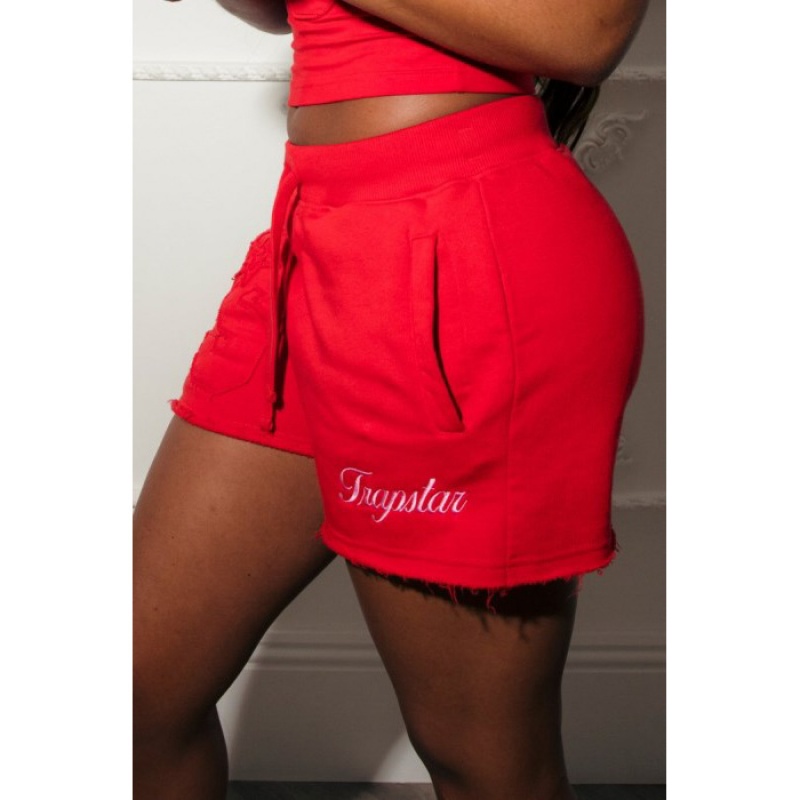 Red Trapstar TS-Star Women's Shorts India | VC96-485