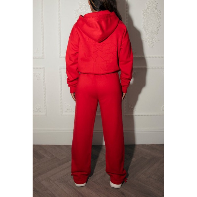 Red Trapstar TS-Star Zip Up Track Women's Top India | AK22-600