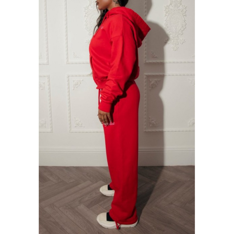 Red Trapstar TS-Star Zip Up Track Women's Top India | AK22-600