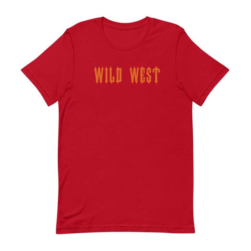 Red Trapstar Wild West Men\'s T Shirts India | WC45-907