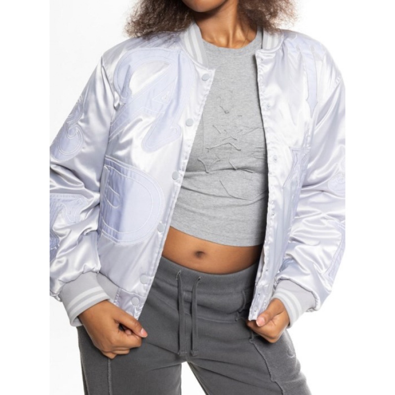 Silver Trapstar Wildcard Stadium Jacket Women's Jackets India | GM88-281