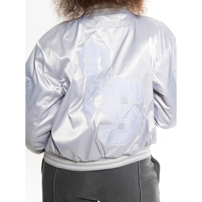 Silver Trapstar Wildcard Stadium Jacket Women's Jackets India | GM88-281