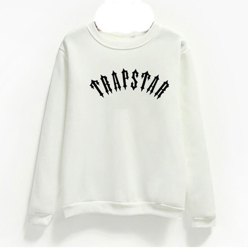 White Trapstar Logo Men\'s Sweatshirts India | VF26-061