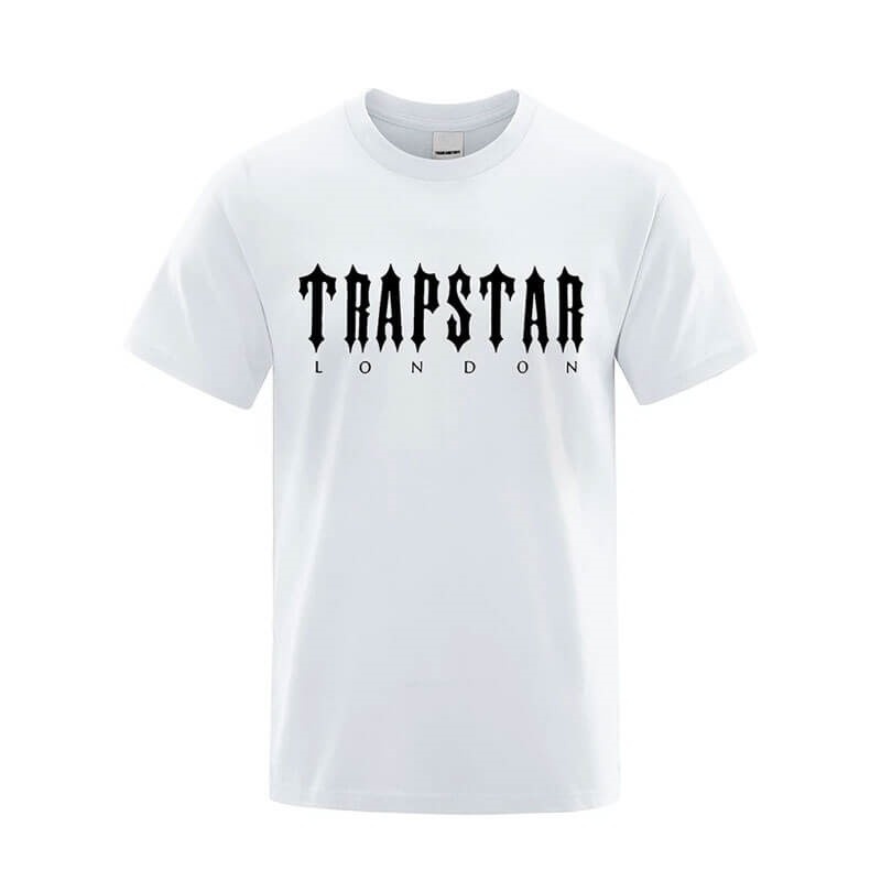 White Trapstar London Letter Printed Men\'s T Shirts India | RQ68-524