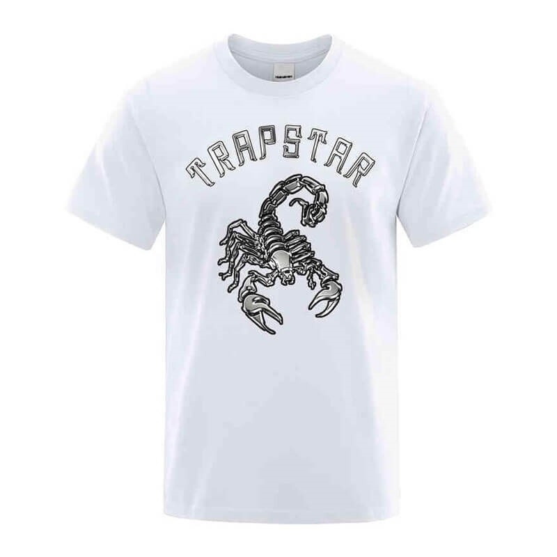 White Trapstar Spider Printed Graphic Tee Men\'s T Shirts India | TU38-622