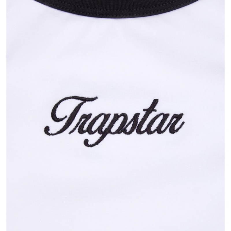 White / Black Trapstar Racer Vest Women's Top India | HC51-447