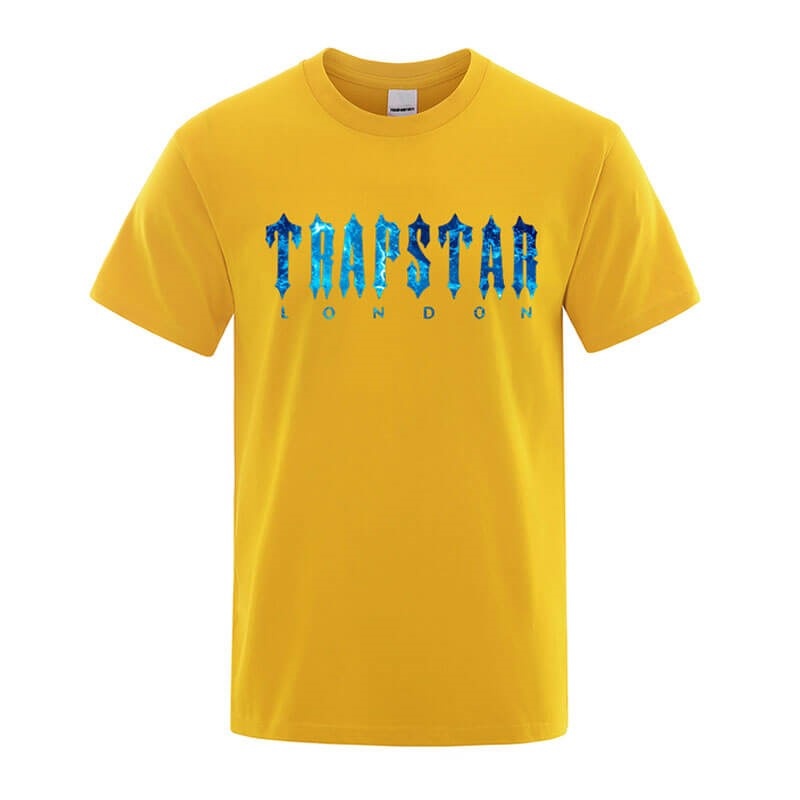 Yellow Trapstar London Chenille Tee Men\'s T Shirts India | ZE14-660