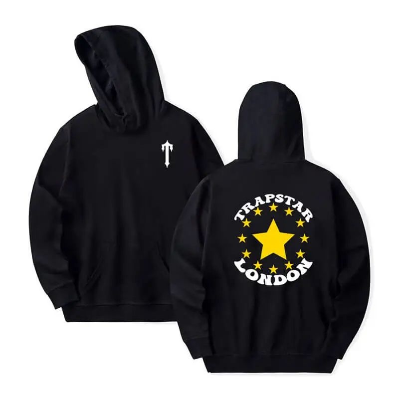 Yellow Trapstar Star T-London Men\'s Hoodie India | DO14-955