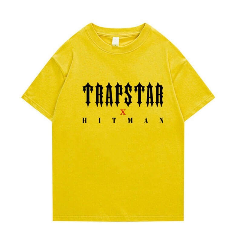 Yellow Trapstar X Hitman Men\'s T Shirts India | LA06-948